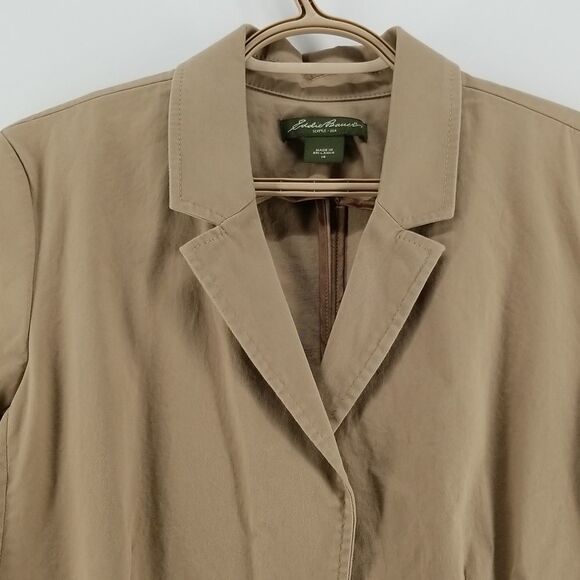 EDDIE BAUER Jacket Womens Size 14 Tan Brown Fall Spring Button Down Blazer - Picture 2 of 10